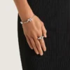 Bague Crystal Pearl en métal, cristaux et perles Bague Crystal Pearl en métal, cristaux et perles