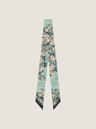 Bandeau en soie à imprimé roses