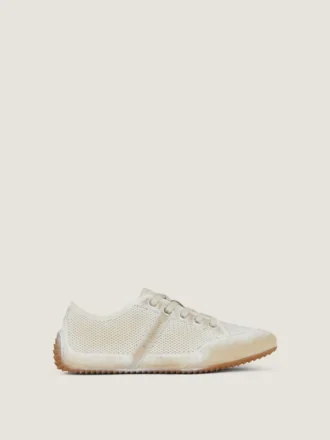 Baskets slim en mesh peint et cuir suédé Baskets slim en mesh peint et cuir suédé