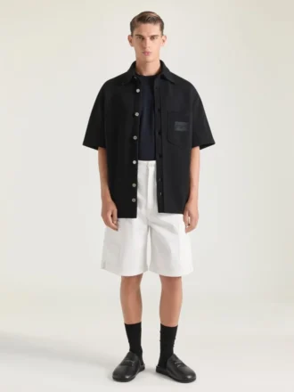 Bermuda cargo en denim à chevrons