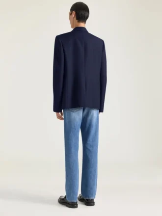Blazer droit en laine et mohair