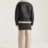 Blouson aviateur en cuir et peau de mouton avec coutures couture Blouson aviateur en cuir et peau de mouton avec coutures couture
