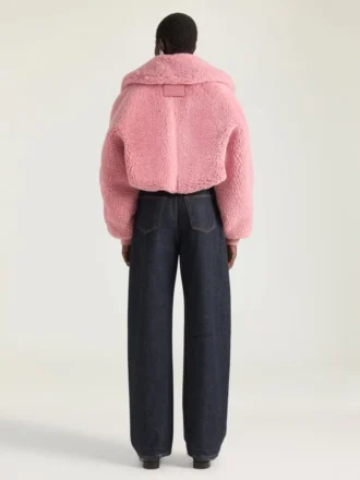 Blouson court effet peau de mouton