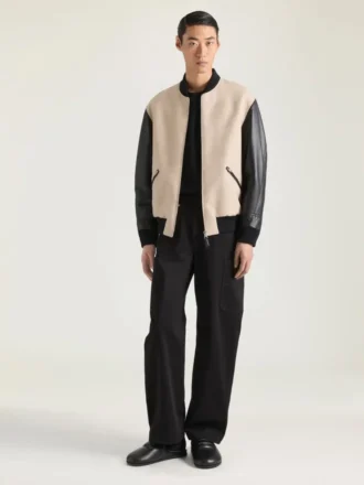 Blouson en mélange de matières avec broderie Givenchy Paris