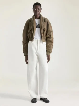 Bomber à col châle zippé en nylon