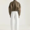 Bomber à col châle zippé en nylon Bomber à col châle zippé en nylon