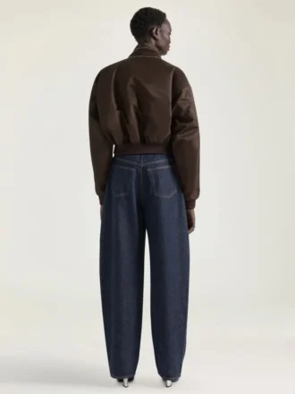 Bomber à col châle zippé en nylon