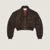 Bomber à col châle zippé en nylon Bomber à col châle zippé en nylon