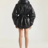 Bomber coupe sablier avec col châle zippé en cuir Bomber coupe sablier avec col châle zippé en cuir