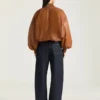 Bomber court cocon en cuir nappa Bomber court cocon en cuir nappa