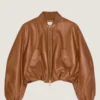 Bomber court cocon en cuir nappa Bomber court cocon en cuir nappa