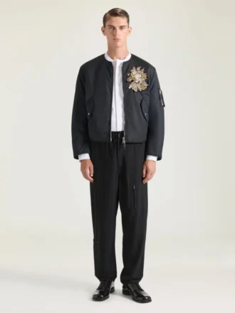 Bomber couture orné de coutures, en nylon