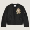 Bomber couture orné de coutures, en nylon
