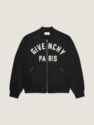 Bomber à coutures couture en satin brodé « Givenchy Paris »
