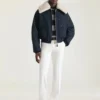 Bomber en coton avec col en peau de mouton