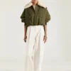 Bomber en coton et laine avec col en peau de mouton Bomber en coton et laine avec col en peau de mouton