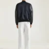Bomber en cuir et satin avec broderie Givenchy Paris