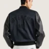 Bomber en cuir et satin avec broderie Givenchy Paris