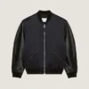 Bomber en cuir et satin avec broderie Givenchy Paris