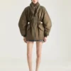 Bomber Hourglass à col châle zippé en nylon Bomber Hourglass à col châle zippé en nylon
