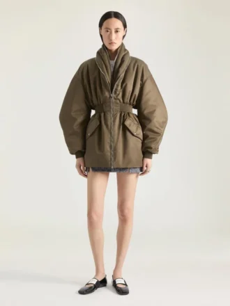 Bomber Hourglass à col châle zippé en nylon