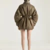 Bomber Hourglass à col châle zippé en nylon Bomber Hourglass à col châle zippé en nylon