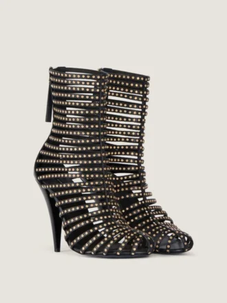 Bottines Cage en cuir avec clous