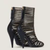 Bottines Cage en cuir avec clous Bottines Cage en cuir avec clous