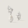 Boucles d&rsquo;oreilles asymétriques en métal, cristaux et perles
