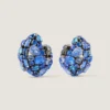 Boucles d&rsquo;oreilles à clip audacieuses en métal et cristaux