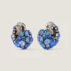 Boucles d&rsquo;oreilles à clip audacieuses en métal et cristaux