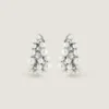 Boucles d’oreilles à clip Crystal Pearl en métal, cristaux et perles Boucles d’oreilles à clip Crystal Pearl en métal, cristaux et perles