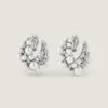 Boucles d’oreilles à clip Crystal Pearl en métal, cristaux et perles Boucles d’oreilles à clip Crystal Pearl en métal, cristaux et perles