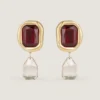 Boucles d&rsquo;oreilles clip sculpturales en métal et cristaux