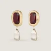 Boucles d&rsquo;oreilles clip sculpturales en métal et cristaux