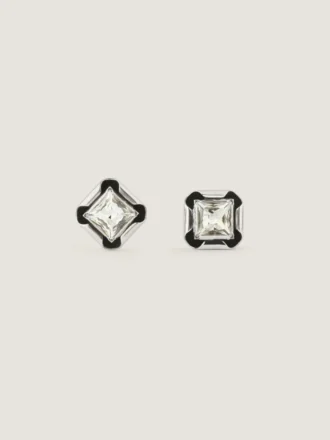 Boucles d&rsquo;oreilles « Deconstructed Crystals » en métal et cristaux