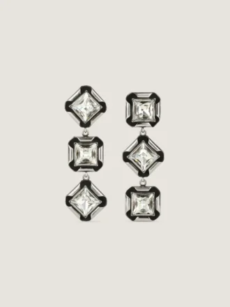 Boucles d&rsquo;oreilles « Deconstructed Crystals » en métal et cristaux