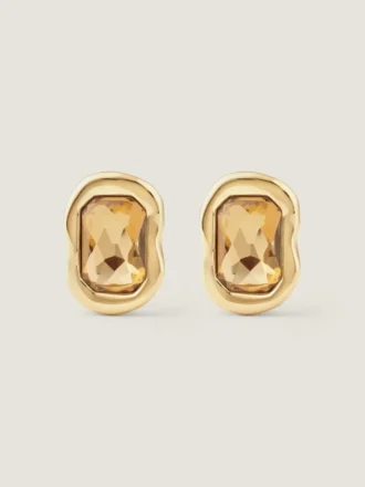 Boucles d’oreilles sculpturales en métal et cristaux Boucles d’oreilles sculpturales en métal et cristaux