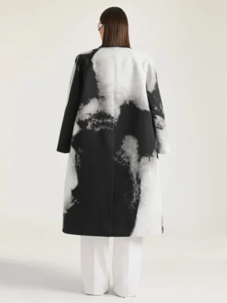 Car coat en coton avec jacquard portrait
