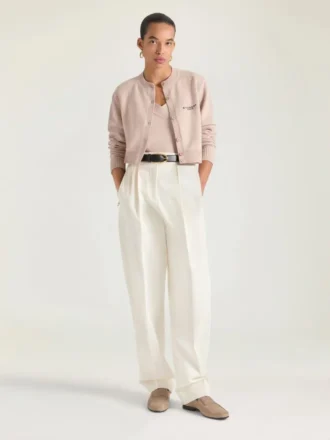 Cardigan court en laine et cachemire