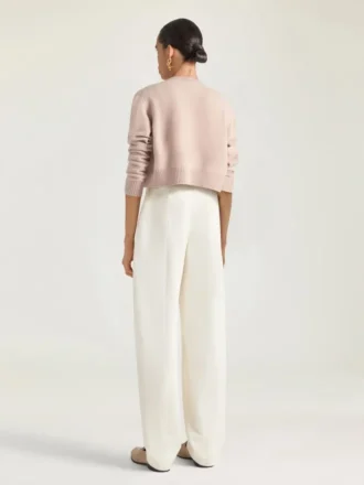 Cardigan court en laine et cachemire