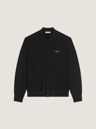 Cardigan Couture à coutures apparentes en molleton brodé « Givenchy Paris »