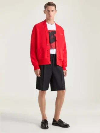 Cardigan en coton avec motif Givenchy Paris en gros-grain
