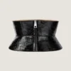 Ceinture corset en cuir avec imprimé ruban Ceinture corset en cuir avec imprimé ruban
