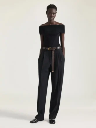 Pantalon à double pli en laine