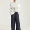 Chemise asymétrique en cuir nappa Chemise asymétrique en cuir nappa