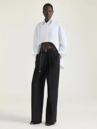 Chemise asymétrique en popeline à paillettes