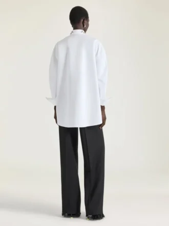 Chemise asymétrique en popeline à paillettes