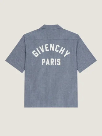 Chemise à carreaux en coton avec broderie Givenchy Paris