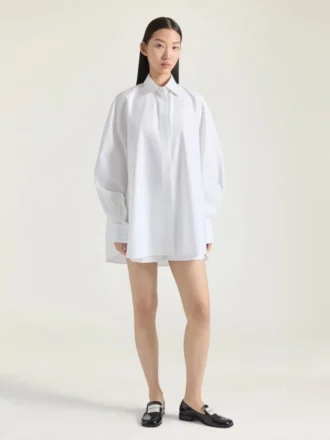 Chemise cocon en popeline avec broderie Givenchy